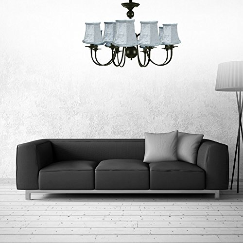 Fuloon 6er Set Molton Lampenschirme für E14/E27 Birne Kerze Kronleuchter Hängelampe Rund Lampenschirme (Grau) - 6