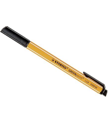 STABILO GREENpoint Filzschreiber – Strichstärke 0,8 Mm, Schwarz – Mit Faserspeicher & Clip