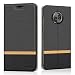 Produktbild Moto X4 Hülle, Riffue Dünnes Retro Denim Muster PU Leder Schutz Folio Schützende Abdeckung für Motorola Moto X4 2017 5.2" - Schwarz