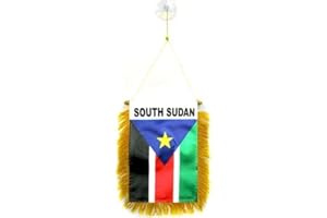 AZ FLAG - Wimpel Südsudan - 15x10 cm - Sudanesische Südliche Mini Flagge 10 x 15 Cm - Auto Pennant Spezielle Auto