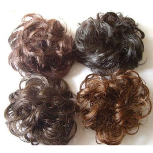 Girl's firenew Lovely Clip In Ponytail Bun Scrunchie Drawstring Hair Extension