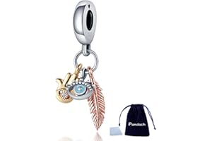 Pandach Charms Abalorios Colgantes Cuentas Plata de Ley 925 con Circonita Cúbica 5A Compatible Pulsera Europeo,Christmas Charms para Mujer Niña for Birthday