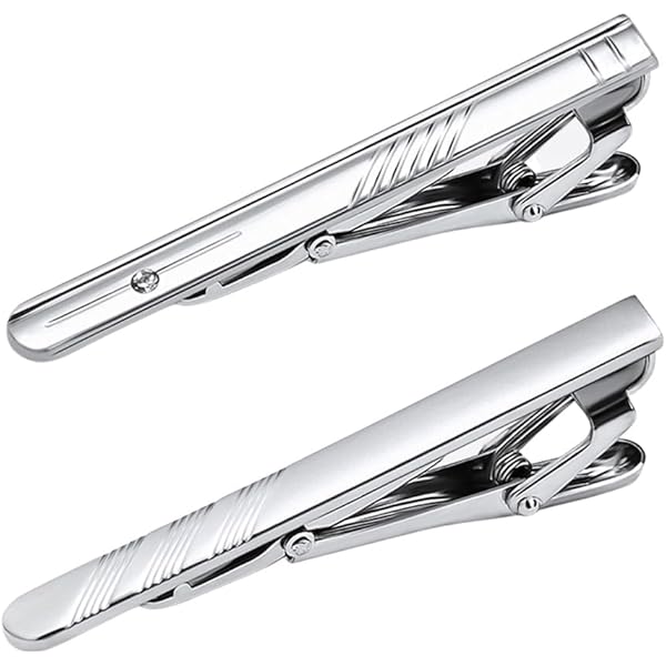 Set 4 Fermacravatta E Gemelli Uomo - Argento, Ferro E Lega, Eleganti E Pratici - Foto 2