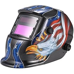 KKmoon Masque de Soudure Automatique UV/IR Protection jusqu'à 16 DIN à l'arc Mig Tig Broyage Aigle (Noir)