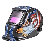 KKmoon Masque de Soudure Automatique UV/IR Protection jusqu'à 16 DIN à l'arc Mig Tig Broyage Aigle (Noir)