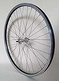 Gewicht I 1115 Gramm 28 Zoll Fahrrad Laufrad Vorderrad REFLEX Hohlkammerfelge schwarz mit Alu-Vollachsnabe für V-Brakes / Felgenbremse