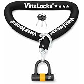 VINZ Trivor Motorcycle Disc Lock | Anti-Theft Lock with Key | ART 4 Approved | Tested Hardened Steel &oslash;11mm | Chain Lock/Chain