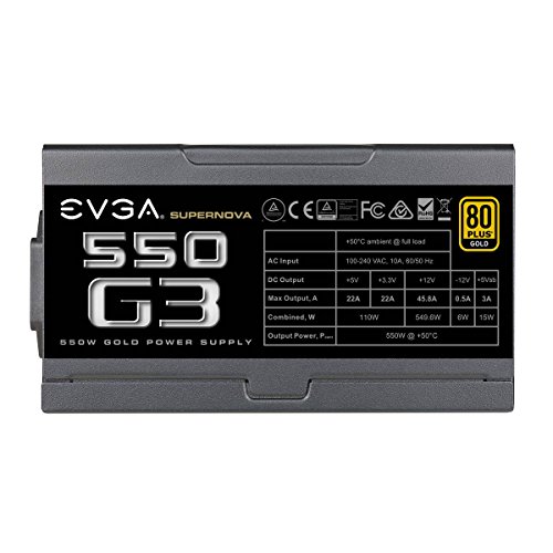 EVGA SuperNOVA 550 G3 80 Plus Gold 550W Totalmente modular Modo Eco con nuevo ventilador HDB Incluye Power ON Self Tester Tama o compacto de 150 mm Fuente de alimentaci n 220-G3-0550-Y2 reviews EVGA SuperNOVA 550 G3 80 Plus Gold 550W Totalmente modular Modo Eco con nuevo ventilador HDB Incluye Power ON Self Tester Tama o compacto de 150 mm Fuente de alimentaci n 220-G3-0550-Y2