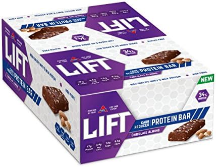 Atkins LIFT Chocolate Almond, High Protein, Low Carb Bar, 16 x 50g