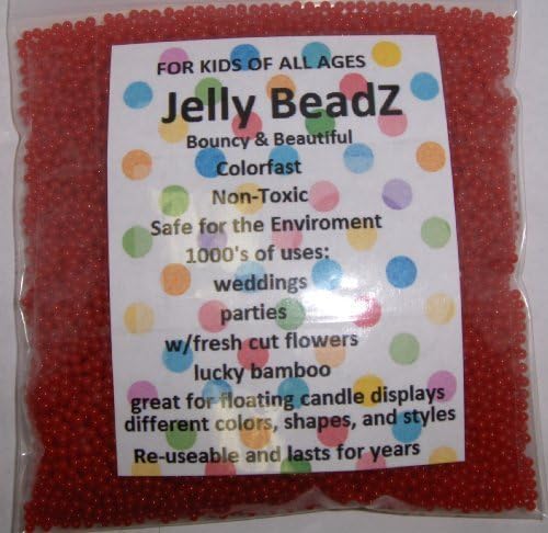 8oz -Almost 15,000 Jelly BeadZ? Water Bead Gel - RED- Heat Sealed Bag- Water Pearls Gel Beads- Wedding &amp; Event Centerpieces by LAW