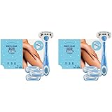 by Amazon Rasoio da donna a 5 lame + 3 ricariche, 4 Unità, Confezione da 2