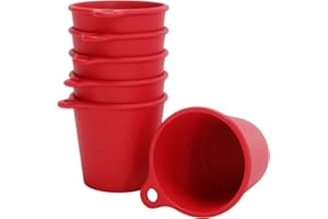 SoPro 6x bicchieri da shot in plastica 4 cl riutilizzabili - Bicchieri da shot 40 millilitri rosso - Bicchiere da shot riutilizzabile da appendere al collo - Bicchiere da shot 4cl