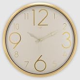 Galaxy Exculusive Serisi Modern Tasarım Sessiz Mekanizma 50 cm Duvar Saati Gold-Beyaz, Latin Rakamlı