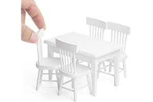 Odoria 1:12 Miniatyr matbord och 4 stolar dockhus köksmöbler tillbehör
