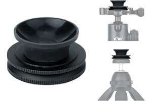KIWIFOTOS Lens ball Stand Holder with Suction Mount, 1/4"-20 Tripod Screw Thread & Round Arca Swiss Flat Plate for Crystal Ball Photography - Aluminium Base Suction Cup Stand
