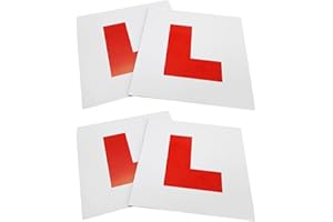 ZEACCT 4 Pezzi di L-Board Magnetico Impermeabile, Adesivo con Logo L, L-Board Magnetico Super Resistente, L-Board Statico per Finestra Auto, Facile da Spostare, Logo di Apprendimento per Auto