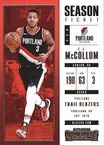 2017-18 Panini Contenders Season Ticket #91 CJ McCollum Portland Trail Blazers Basketball Card