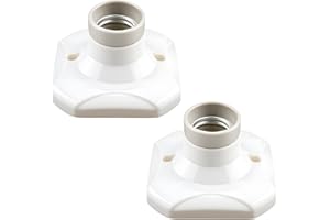 OHLING E27 Light Bulb Socket Holder, ES Lamp Holder Base Ceramic Ceiling Light Fitting, for E27 Edison Screw Wall Socket Energy DIY Saving Lamps Bulb LED Lighting, AC 220-250V, White