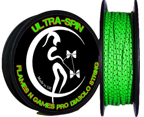 Flames N Games ULTRA-SPIN Pro Ficelle Diabolo 10m (Vert/Noir)