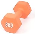 MYGA Hex Dumbbells - Neoprene & Cast Iron Hexagonal Dumbbell Hand Weights for Women and Men at Home & Gym - SINGLE or PAIR - Choice of Weight: 1kg - 10kg
