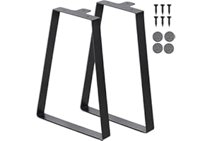 H JINHUI Metal Table Legs Set of 2, Heavy Duty Metal Coffee Table Bench Legs, Industrial Trapezoid DIY Furniture Legs, with Screws and Floor Protectors for DIY Table Breakfast Bar Stand Bench, 30x40cm