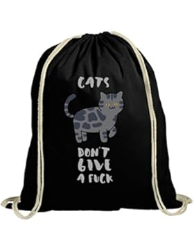 Tier Katzen natur Turnbeutel mit Cats Don't Give A Fuck Motiv von ShirtStreet