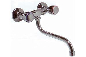 MONTSERRAT Robinet mélangeur évier mural 11 cm entre prises bec bas Eko