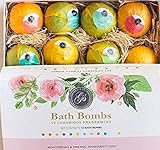 12 Large ORGANIC & Natural Bath Bombs Relaxation Moisturizing SPA Fizzies At Home Detox Spa