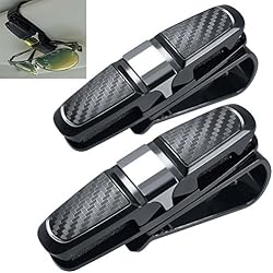 Soporte 2 Pack de Gafas para Parasol de Coche, fineg Brentwood Gafas de Sol Gafas con Tarjetas De Tarjeta Clip - Negro