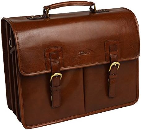 Ashwood Gareth Heavy Duty 100% Genuine Leather Briefcase Document Handbag 4 Colours Chestnut