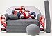 KIDS SOFA BED FUTON CHILDS FURNITURE+FREE POUFFE/FOOTSTOOL&PILLOW (A22)