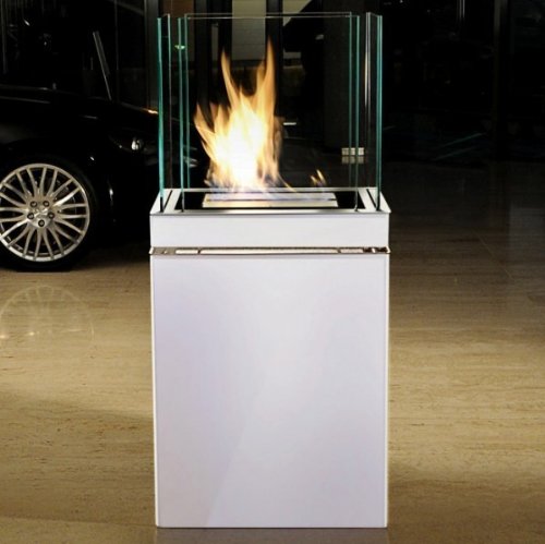 Semi Flame 3 L weiss gebürsteter Edelstahl Ethanolkamin von Radius Design – 553 f - 3