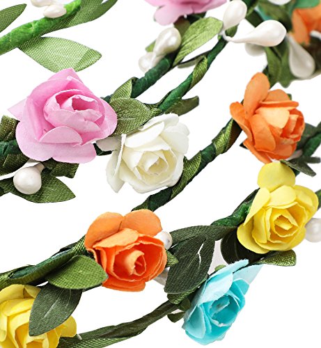 Superora 10 Pièces Bandeau Cheveux Couronne De Fleurs Bandeau De Fleur Accessoire Cheveux Mariage Fête Voyage Anniversaire Pour Bebe Fille Enfant