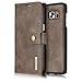 Armor DG MING Samsung Galaxy S7 edge Case Vintage Genuine Leather Wallet Case Flip cover Magnetic Detachable Leather Back Cover 3 Card Slots 1 Cash Slot Removable Cover Case with Card Holder for Samsung Galaxy S7 edge (Pine Cone Grey) RS.1500.00