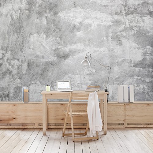 Fototapete | Betontapete Industrie-look Betonoptik Tapete – Vliestapete Querformat | Tapete Betonoptik Grau | Steintapete Steinoptik 3D Fototapete Vlies Wandbild XXL Betonwand Sichtbeton Beton Stein Wand Loft, Größe HxB: 255cm x 384cm - 4