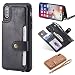 Produktbild Iphone X Hülle,iPhone 10 Hülle,Iphone X Lederhülle(2in1),Roreikes Schutzhülle Premium Brieftasche Ledertasche Tasche in Vintage Flex Flip Case Cover Lanyard Handyhülle für iPhone X / iPhone 10 5.8 Zoll