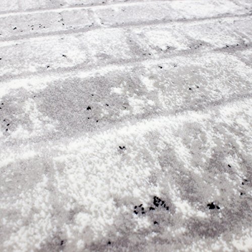 Moderner Designer Teppich Stein Optik Mauer Muster Strapazierfähig in Grau – VIMODA; Maße: 80×150 cm - 4