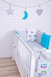 Amilian Baby Nestchen Bettumrandung 210 cm Design9 Bettnestchen Kantenschutz Kopfschutz für Babybett Bettausstattung - 3