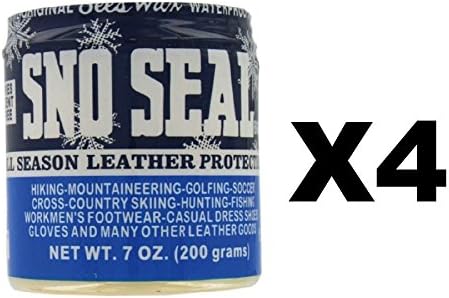 Atsko SNO-SEAL 8oz Jar Beeswax Waterproofing Wax for Leather Protection (4-Pack)