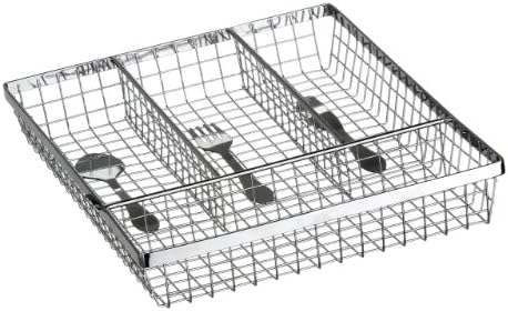 Chrome Made Caddy Cutlery Tray With 4 Compartments & Cutlery Design