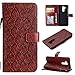 Produktbild Thrion LG G7 Hülle, Prägung Muster PU Leder Wallet Tasche Brieftasche Schutzhülle - Braun