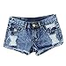 Produktbild Malloom® Frauen Sommer Mode Weinlese Denim Niedrige Taille Jean Shorts Hot Pants (S, blau)