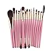 Feng Eye Shadow Foundation Eyebrow Lip Brush,15 pcs/Sets Makeup Brushes Tool (Pink)