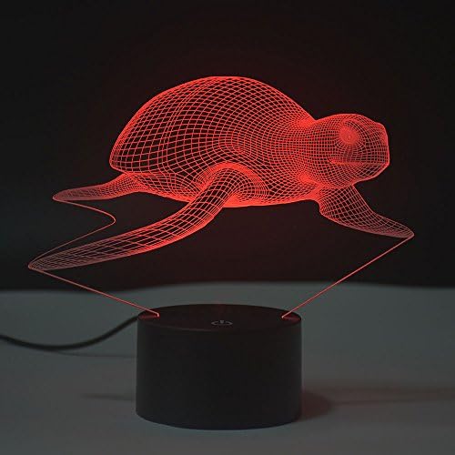 3D Optical Illusion Night Light,Touch LED Table Desk Lamp 7 Color Changing USB Charger Powered Touch Switch Desk Night Light for Kids Friends Gift(Turtles)