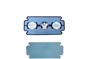 NANO ABSOLUTE Barber Academy Friseur Anti-Rutsch-Matte, flexible PVC Hitzebeständige Arbeitsplatz Werkzeuge für Salon Styling Haartrockner Haarschneider Scheren Ablage Auflage, Rasierklingen Design 44 x 19 cm