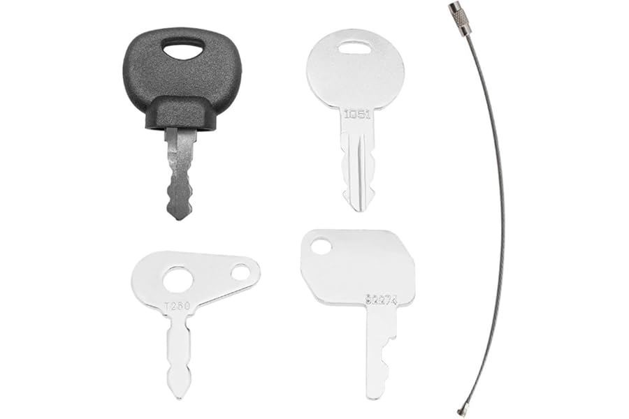 DEFIYEAR 4PCS Dumper Keys, Master Plant Key Set for Heavy Construction Machinery, Compatible for Thwaites Dumper Key, Lucas T250, JCB/Bomag Excavators T250 92274 14607 1051