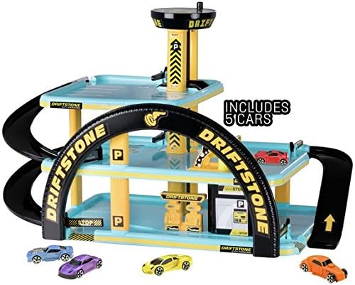 Driftstone Carpark with Cars 3 Level Garage Playset For Fun Imaginative Vehicle Play