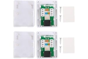 YUECOOM Junction Boxes, 2Pcs RJ45 Surface Mount Box Cat6 Single-Port Desktop Information Network Junction Boxes