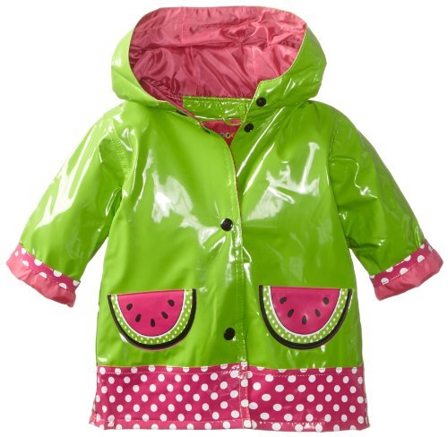 Wippette Baby-Girls Infant Watermelon Shiny Rainwear, Green, 24 Months Color: Green Size: 24 Months