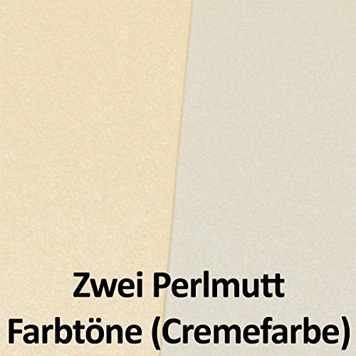 Perlmutt-Karten inklusive Briefumschläge mit Geschenkschachtel! | 50er-Set | Blanko Pastellfarben Einladungskarten aus 2 verschiedenen Cremetönen | bedruckbare Post-Karten in DIN A6 GUSTAV NEUSER C-Line - 4